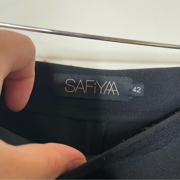 SAFIYAA Goldie stretch-crepe ankle crop straight-leg pants sz 42 US 10 - Picture 8 of 9